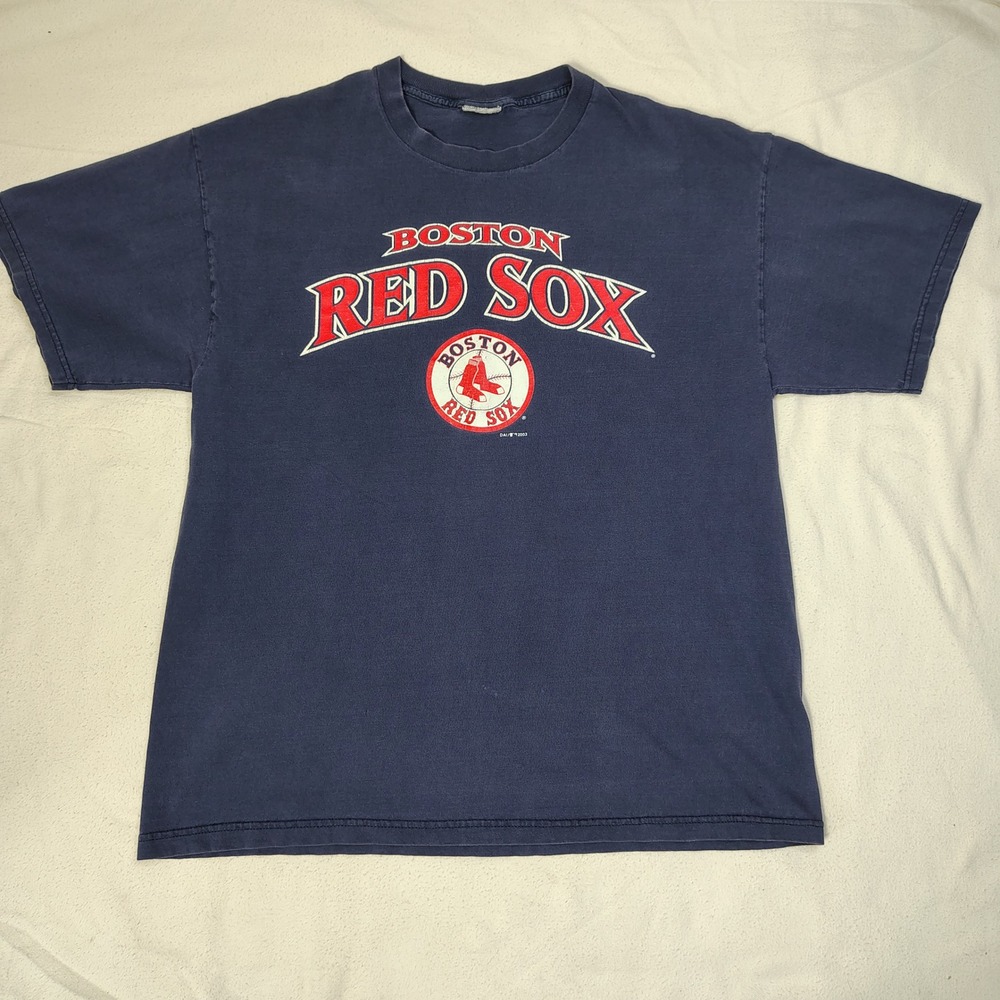 MLB Boston Red Sox T Shirt Mens XL Navy Blue‎ Vintage 2003 Graphic Tee
